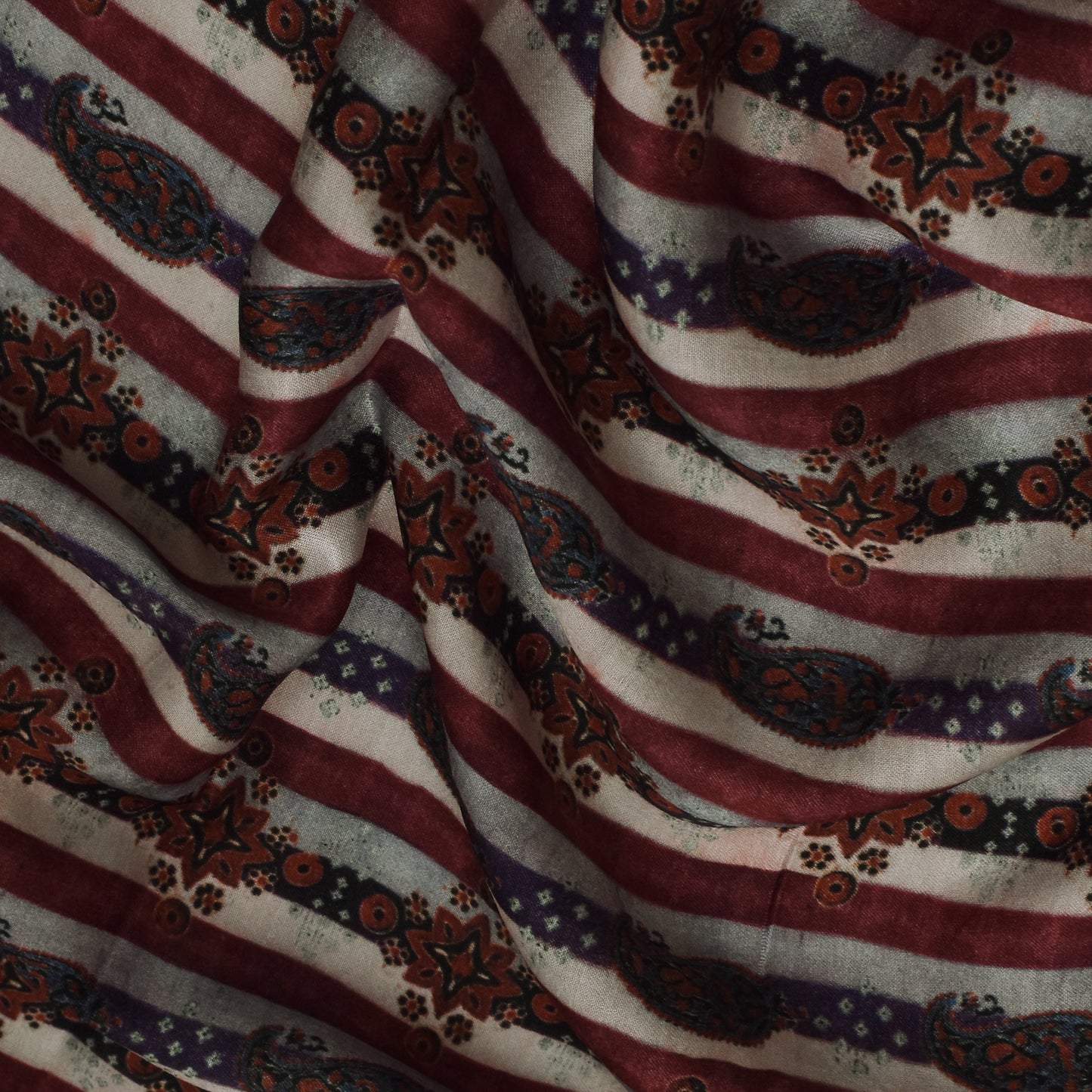 Multi Color Modal Satin Print Fabric