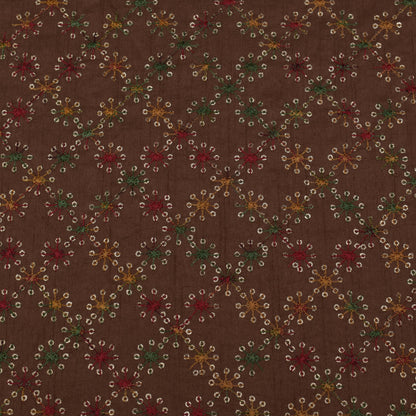 Rust Color Upada Embroidery Fabric