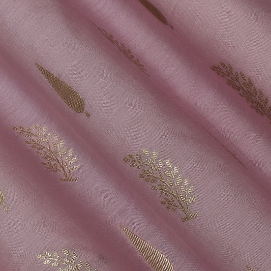 Pink  Color  Chanderi Jacquard Fabric