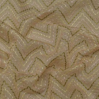 Beige Color Chanderi Booti Fabric