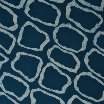 Blue Color Modal Satin Print Fabric