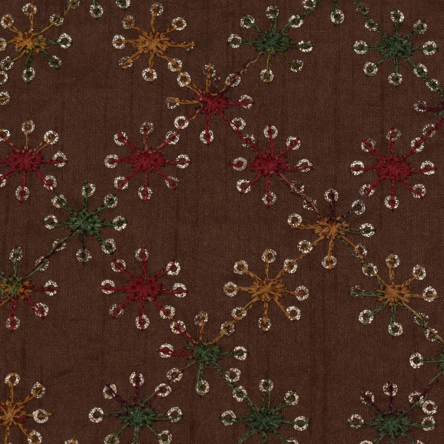 Rust Color Upada Embroidery Fabric