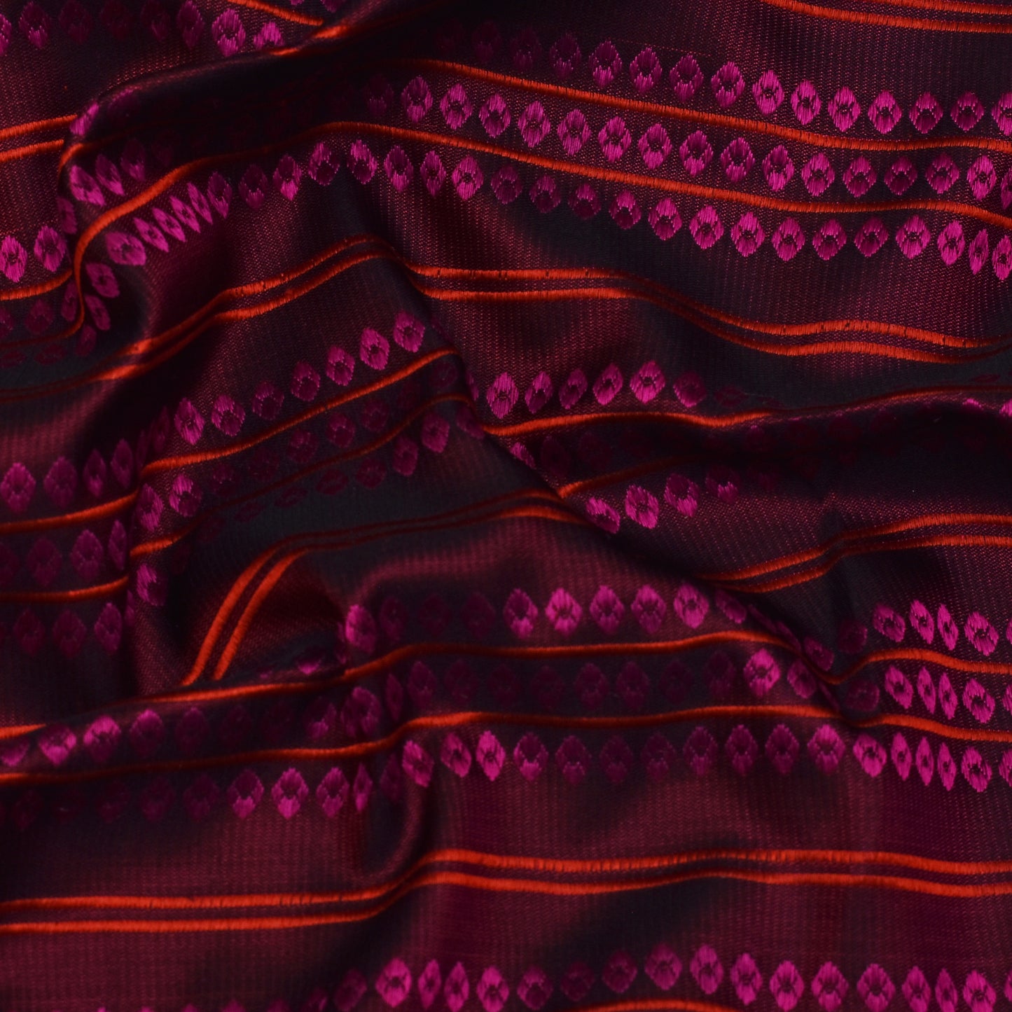 Multi Color Silk Brocade Fabric