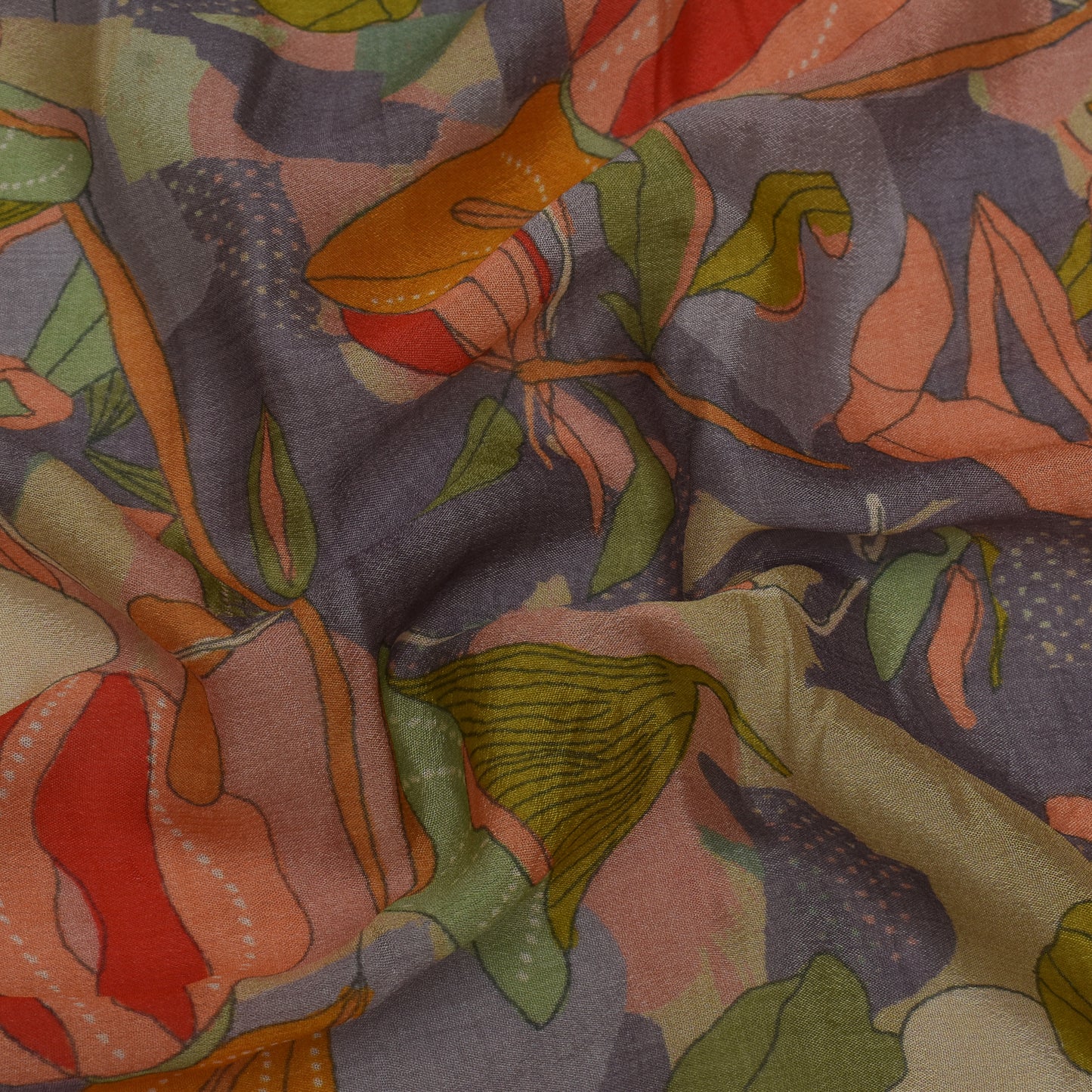 Multi Color Chinon Print Fabric