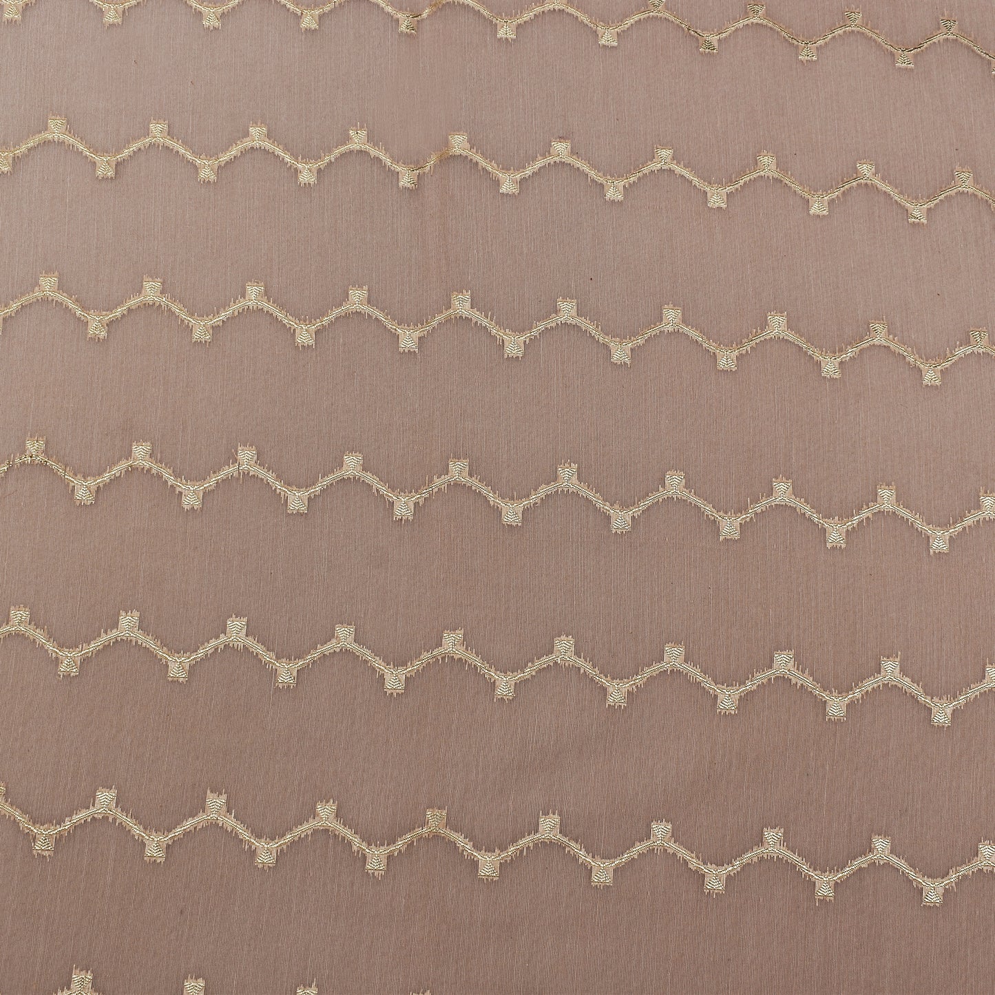 Pale Pink Color Chanderi Stripe Fabric