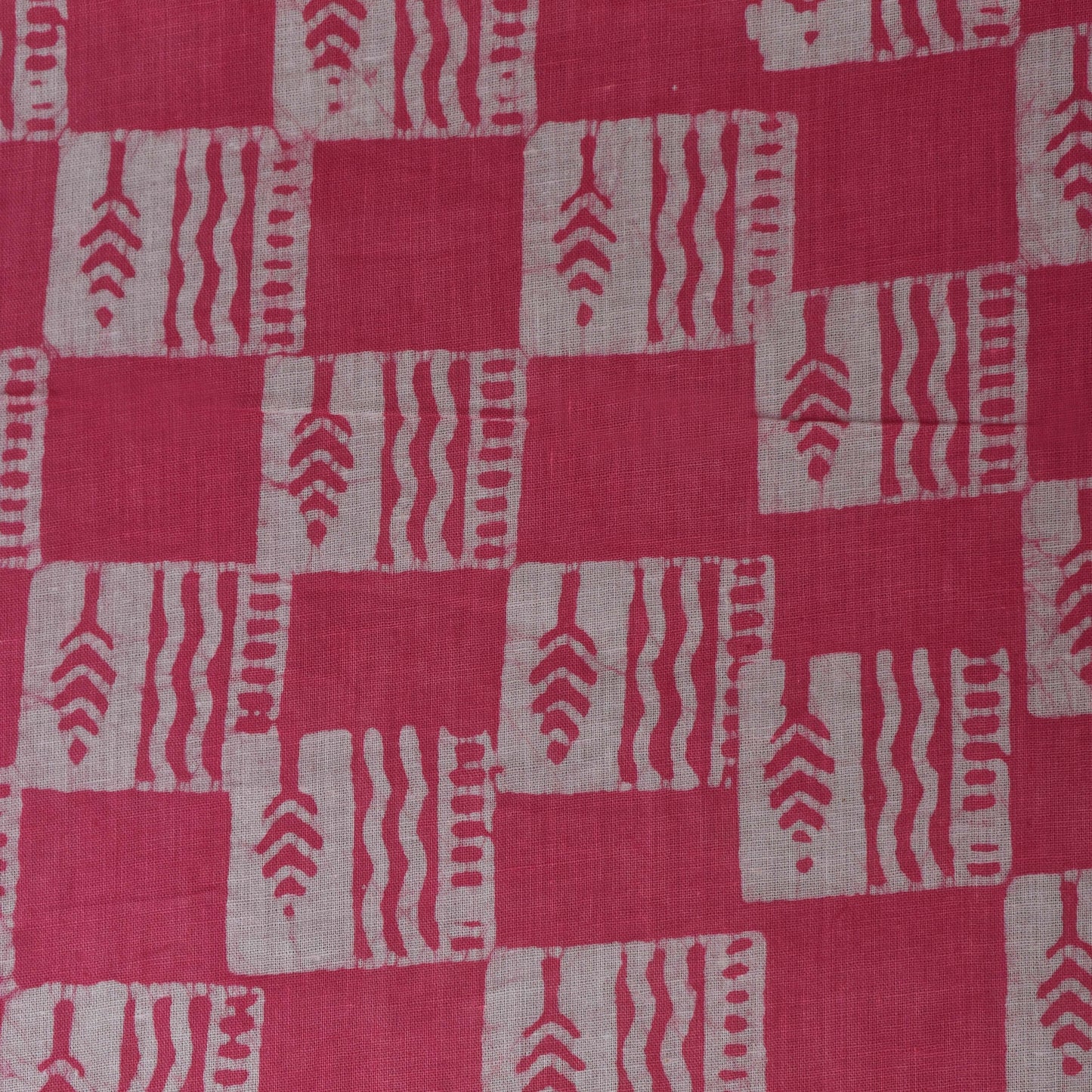 Pink Color Cotton Batik Print Fabric