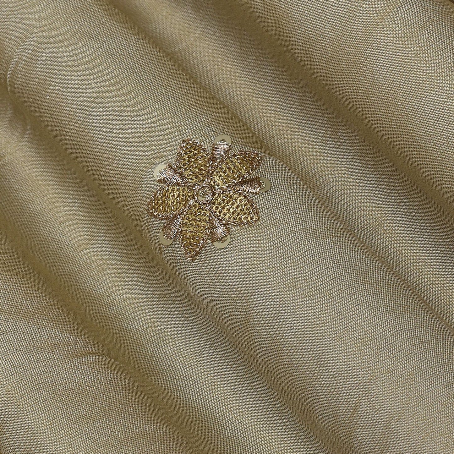 Beige Color Tissue Embroidery Fabric