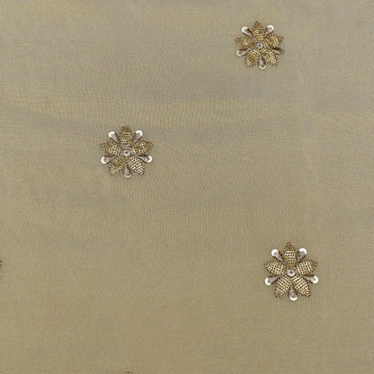 Beige Color Tissue Embroidery Fabric