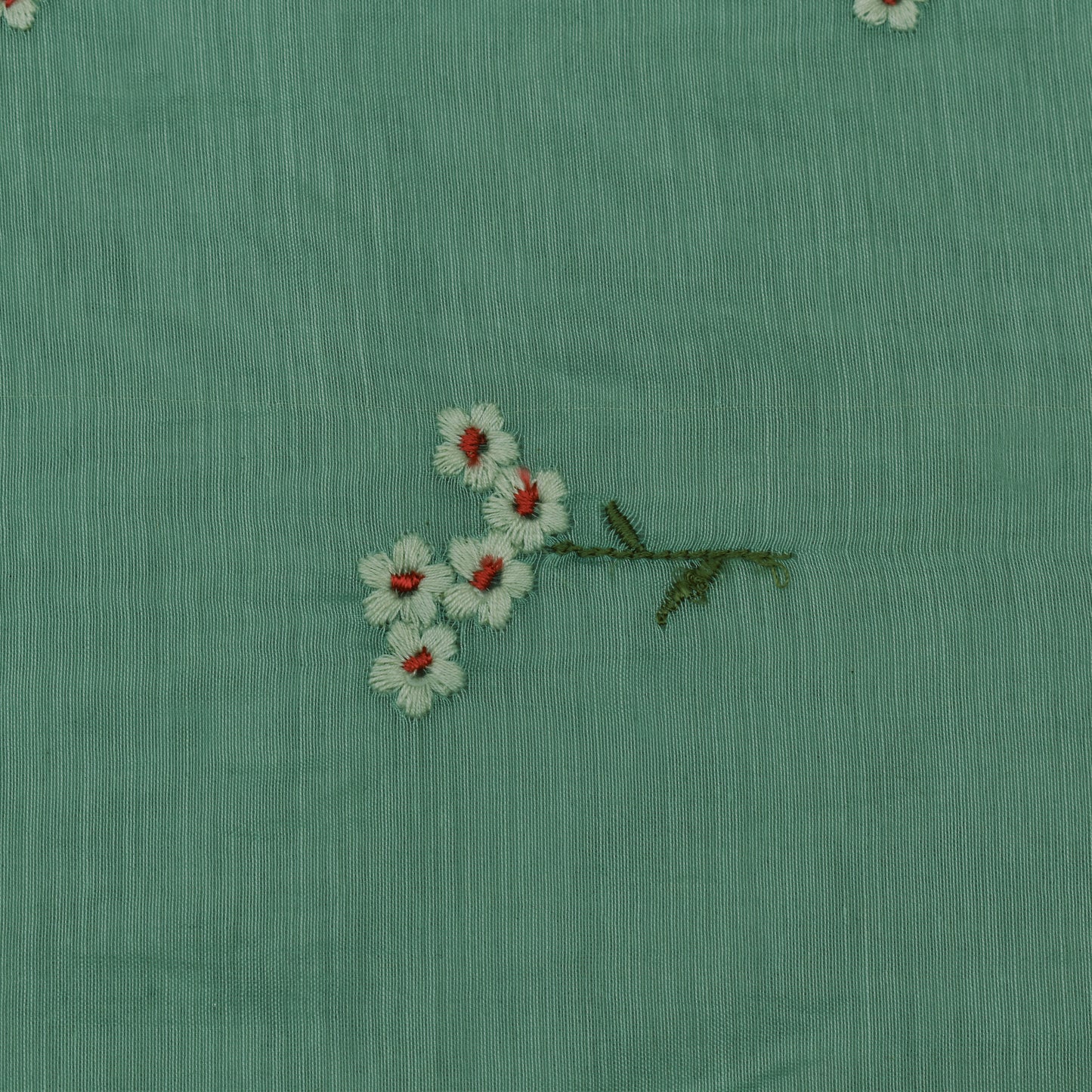 Pine Green Color Chanderi Booti Fabric