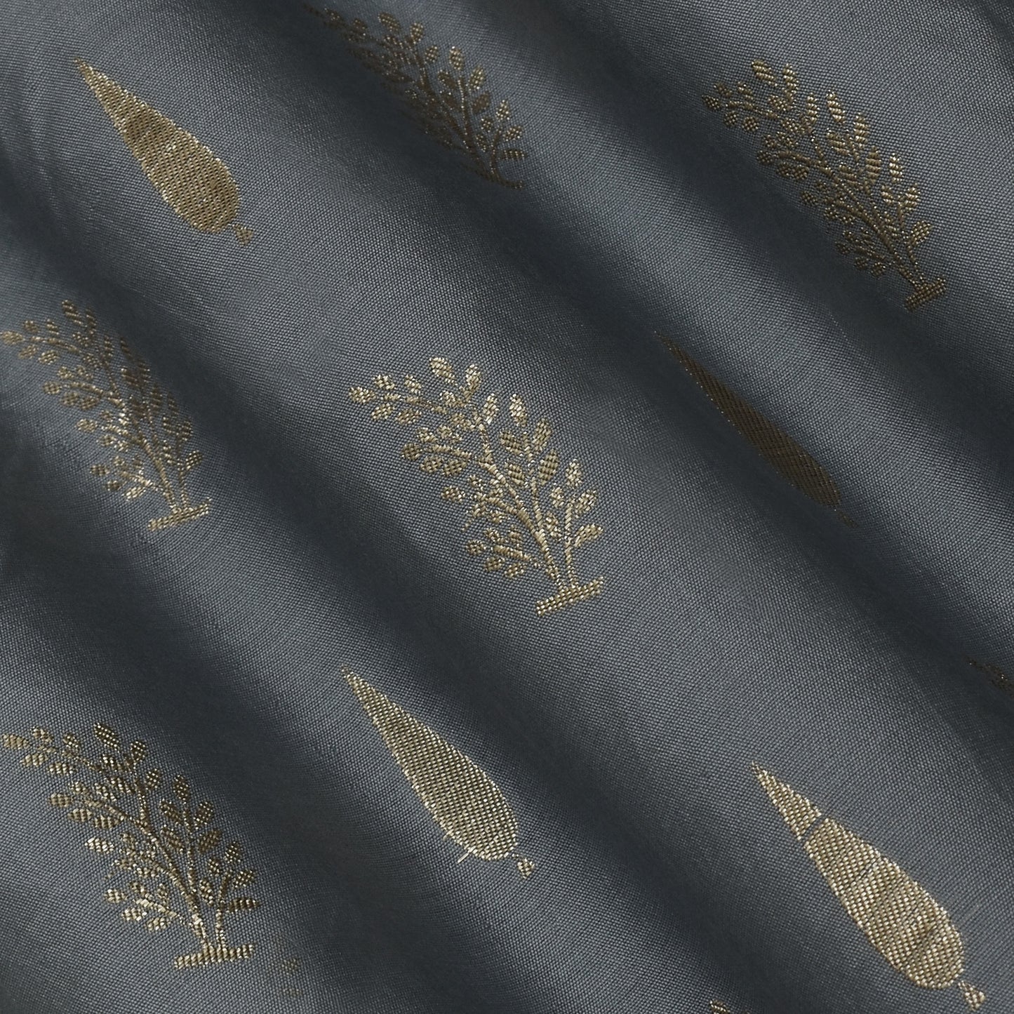 Grey  Color  Chanderi Jacquard Fabric