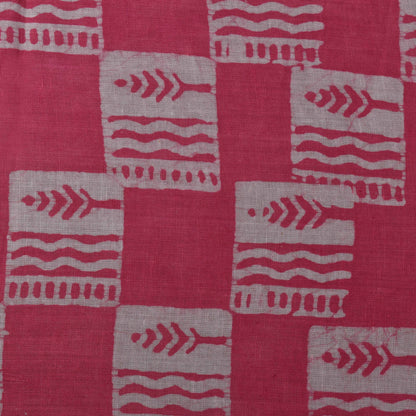 Pink Color Cotton Batik Print Fabric