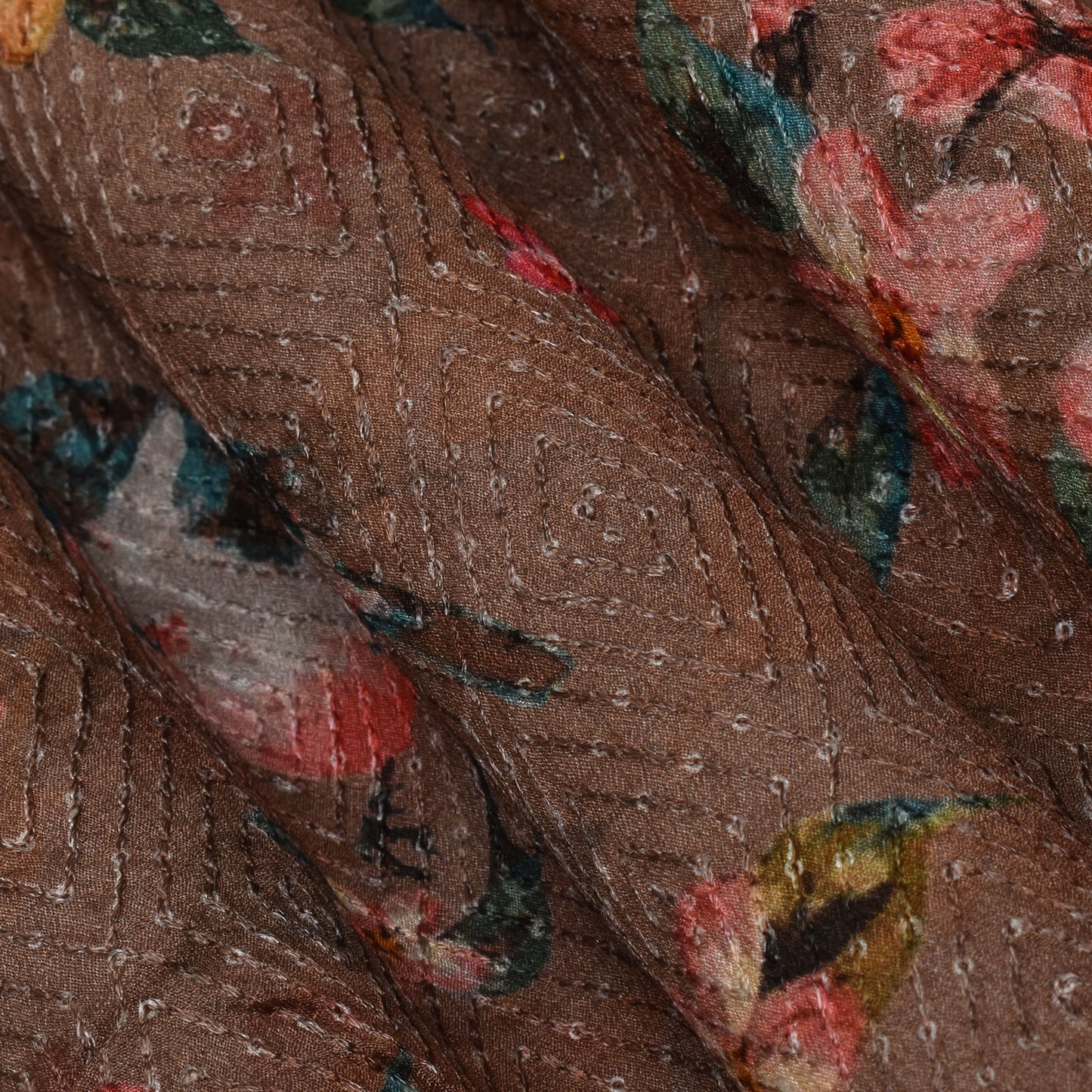 Colored Chinon Chiffon Print Embroidery Fabric