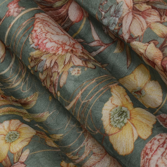 Multi Color Chinon Print Fabric