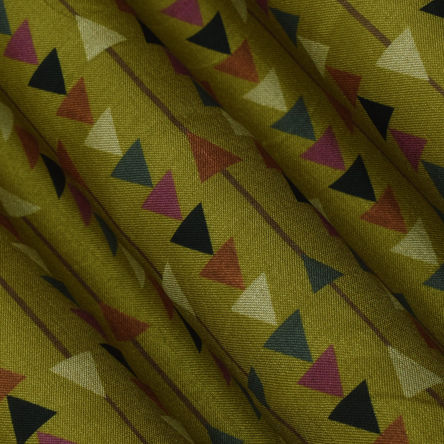 Multi Color Slub Tussar Print Fabric