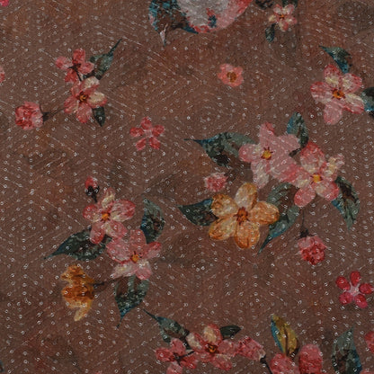 Colored Chinon Chiffon Print Embroidery Fabric