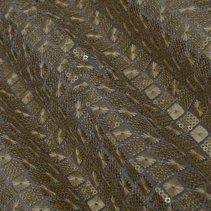 Cream Color Georgette Embroidery Fabric