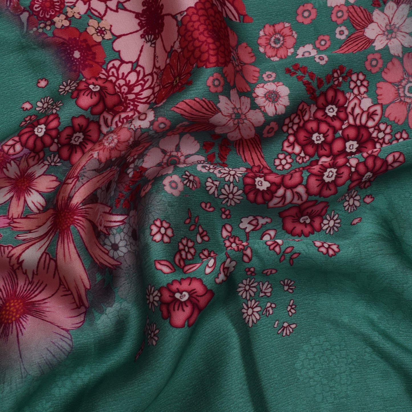 Multi Color Modal Satin Print Fabric