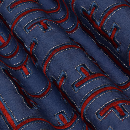 Blue Color Denim Embroidery Fabric