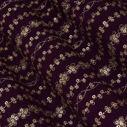 Purple Color Nokia Silk Embroidery Fabric