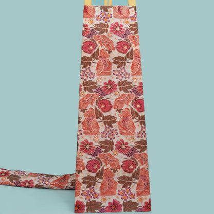 Cream Color Crepe Position Print Embroidery Fabric