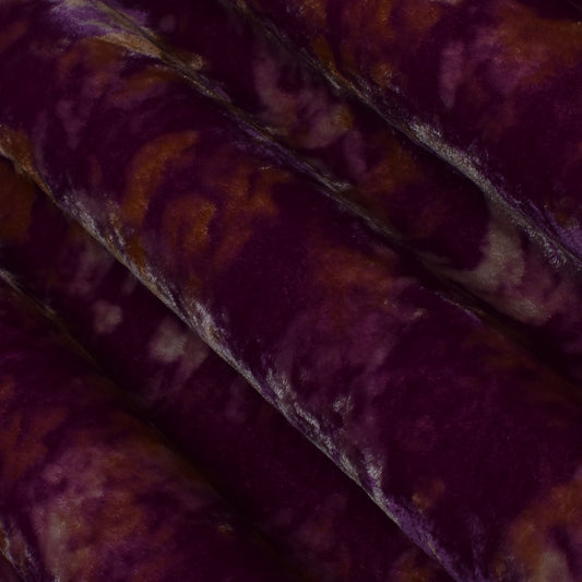 Lavender Color Silk Velvet Print Fabric