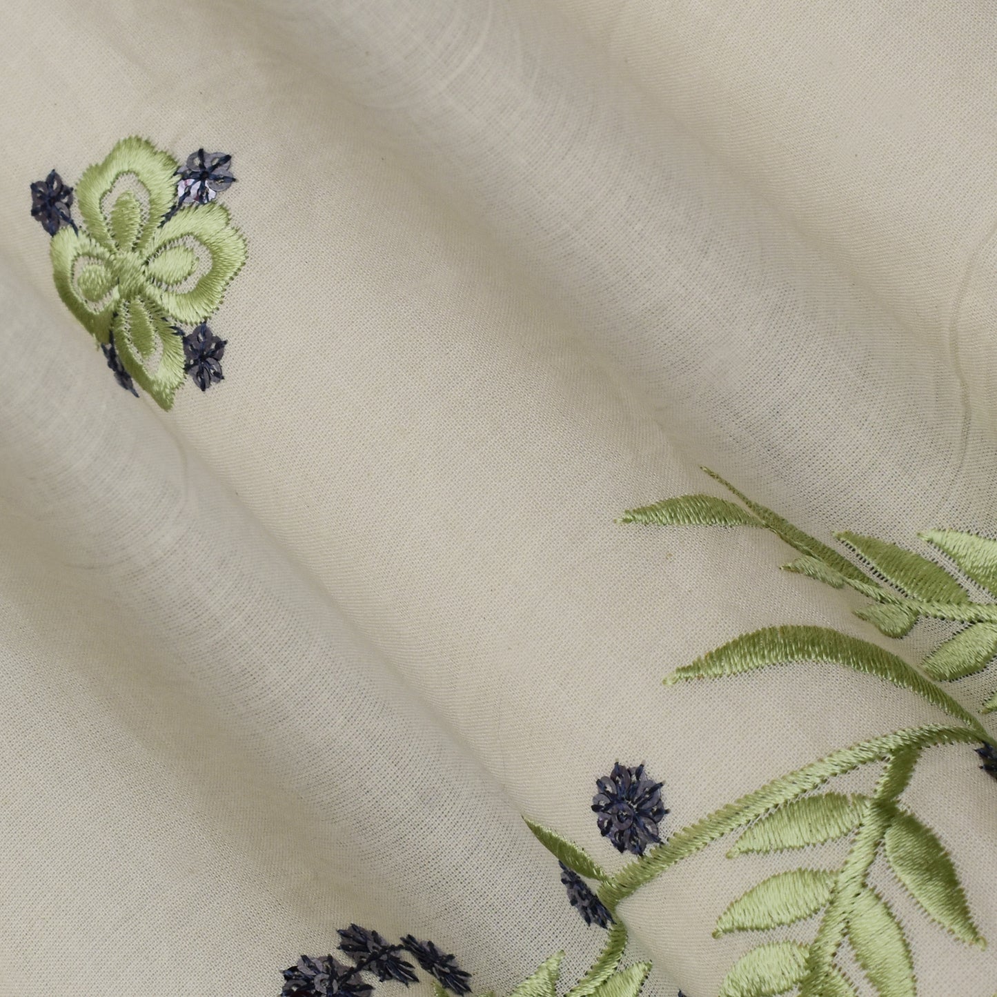 Off White Color Kora Cotton Booti Fabric