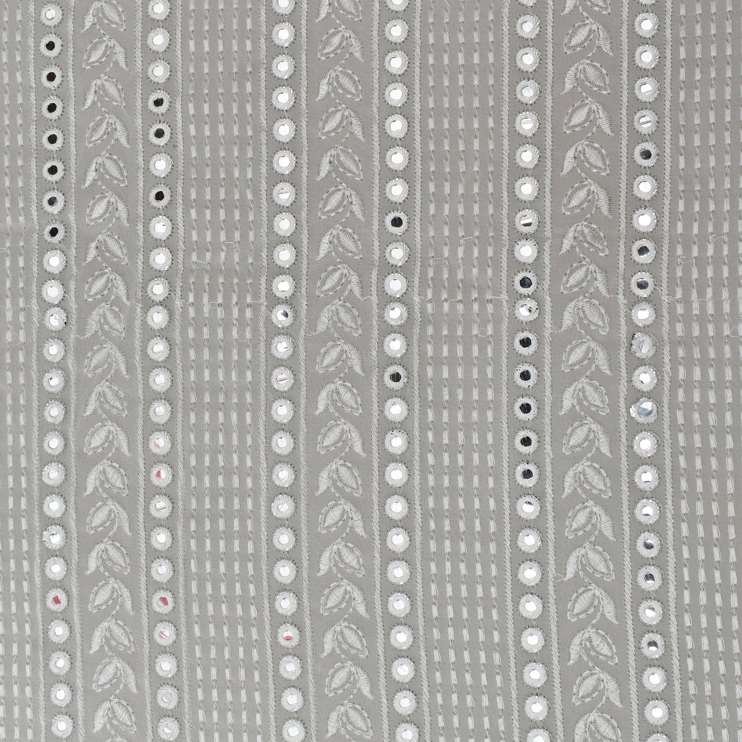 White Color Georgette Embroidery Fabric