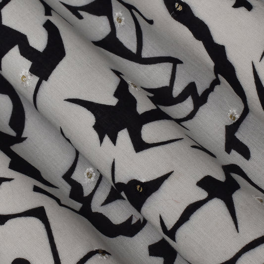 Multi Color Mulmul Print Booti Fabric