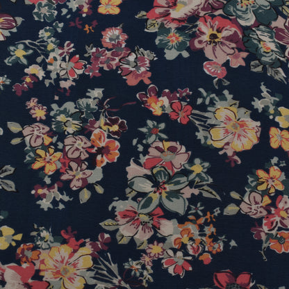 Multicolor Chinon Floral Print Fabric