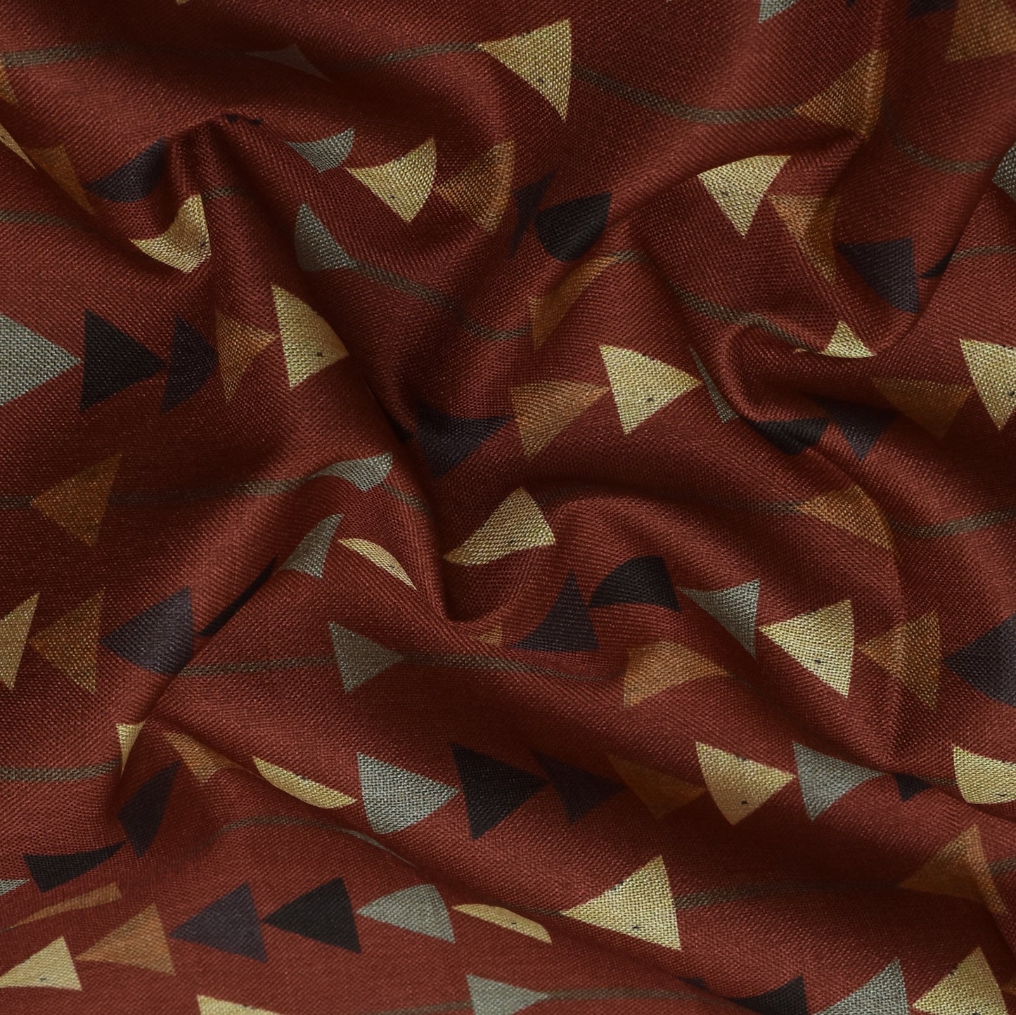 Multi Color Slub Tussar Print Fabric