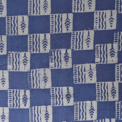 Blue Color Cotton Batik Print Fabric