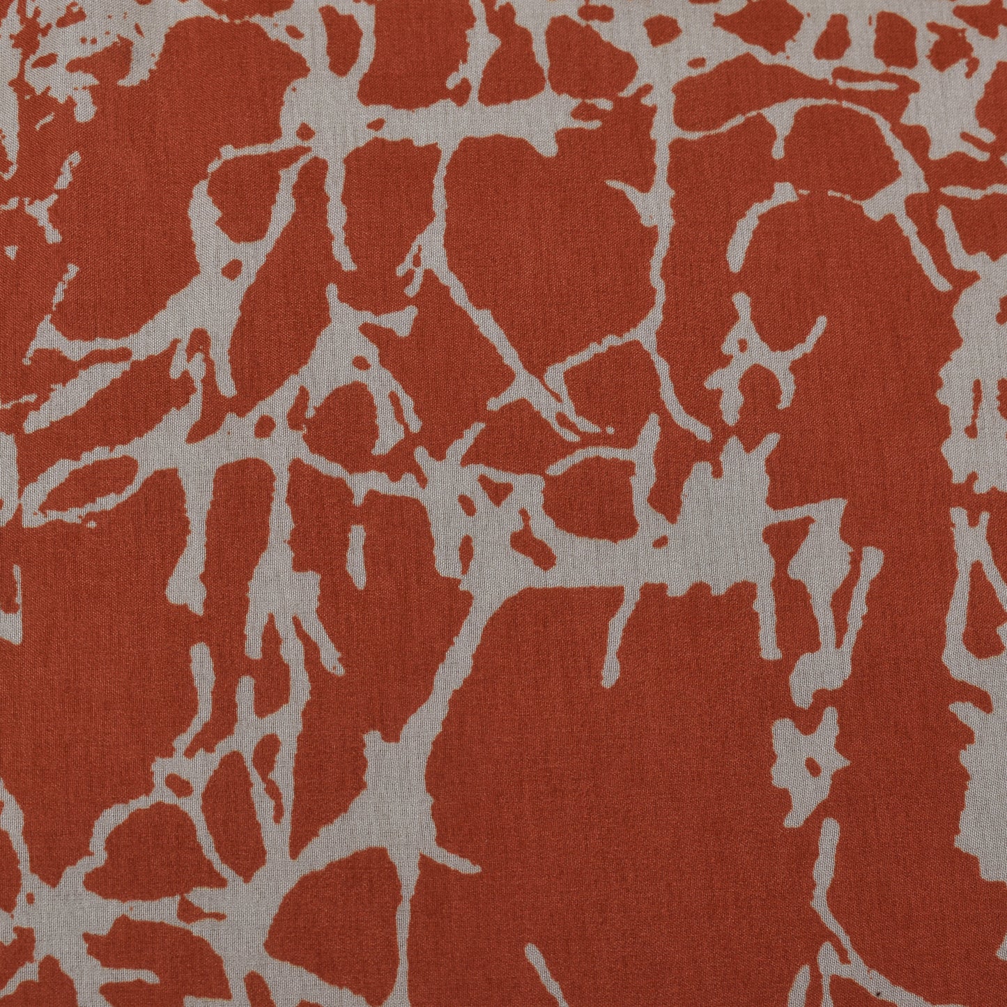 Rust Color Slub Tussar Print Fabric