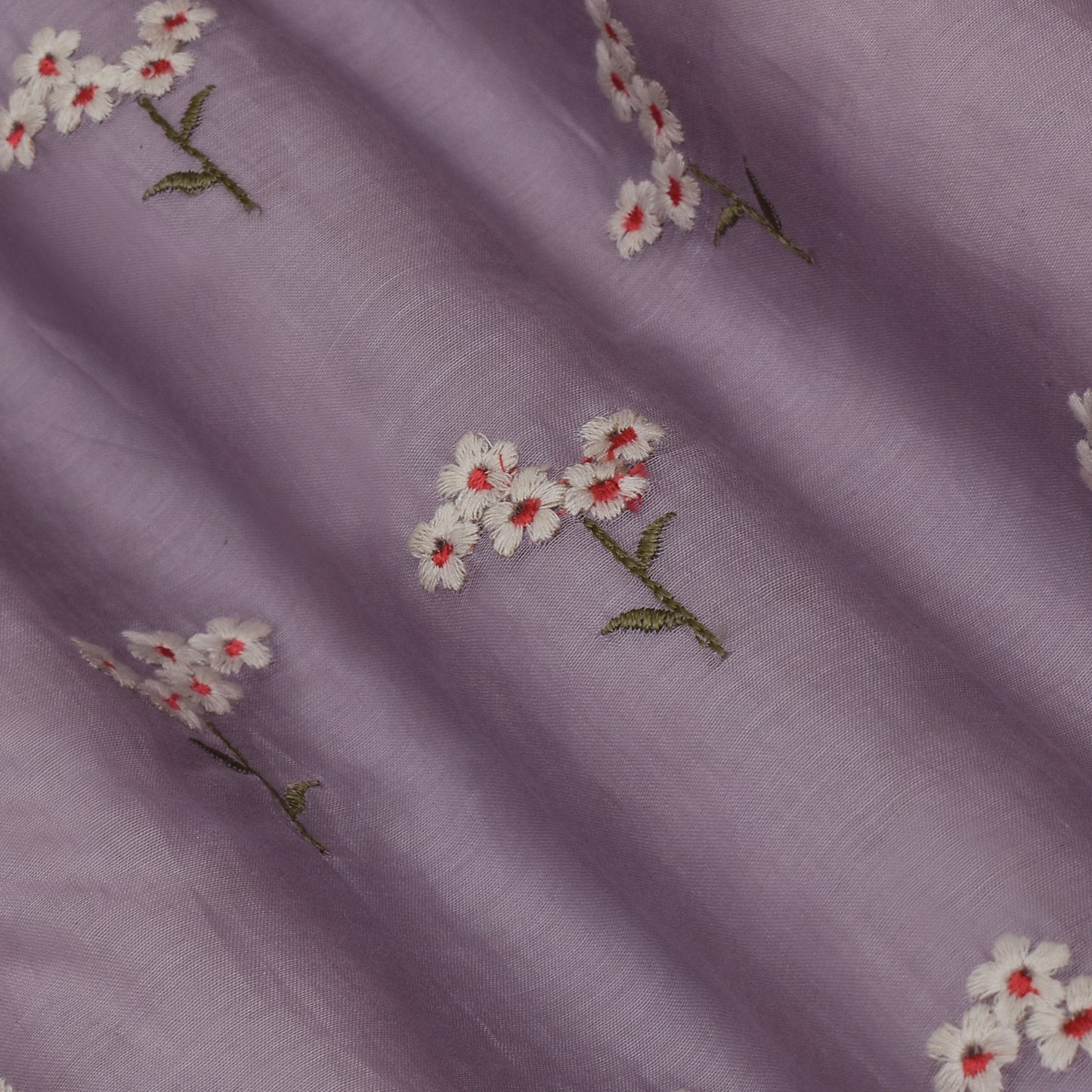 Lavender Color Chanderi Booti Fabric