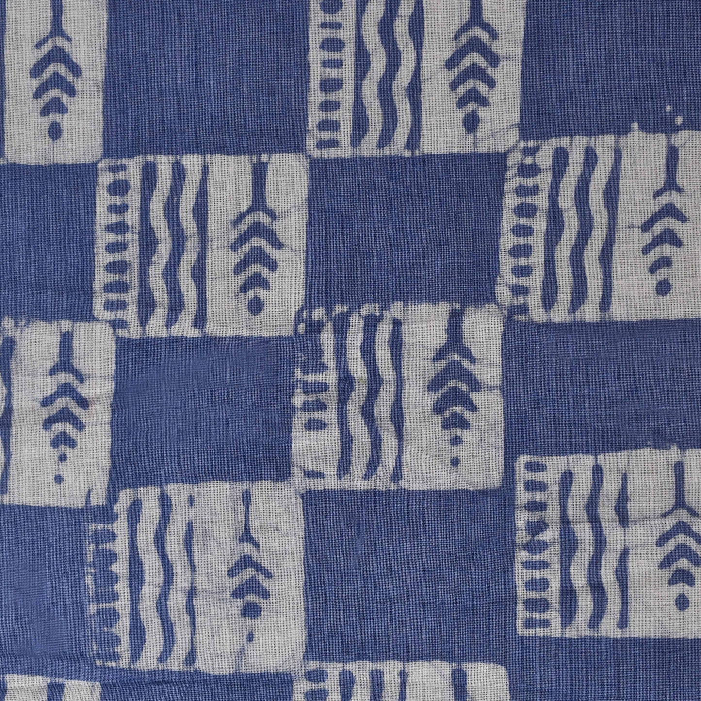 Blue Color Cotton Batik Print Fabric