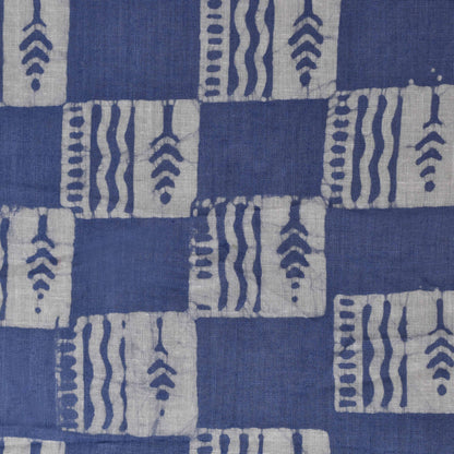 Blue Color Cotton Batik Print Fabric