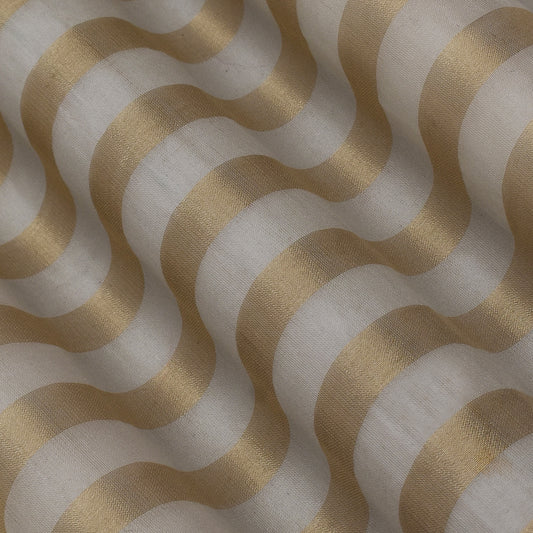 Dyeable Organza Zari Stripe Fabric