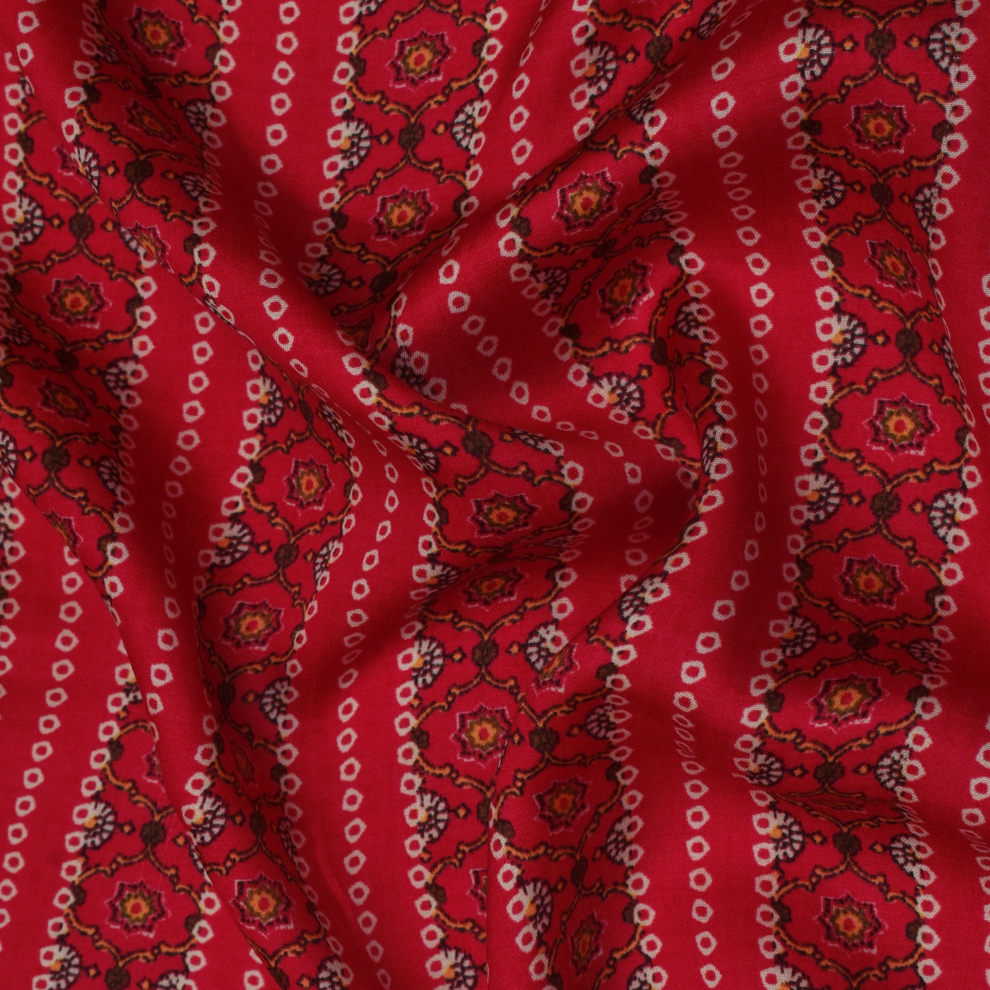 Multi Color Modal Satin Print Fabric