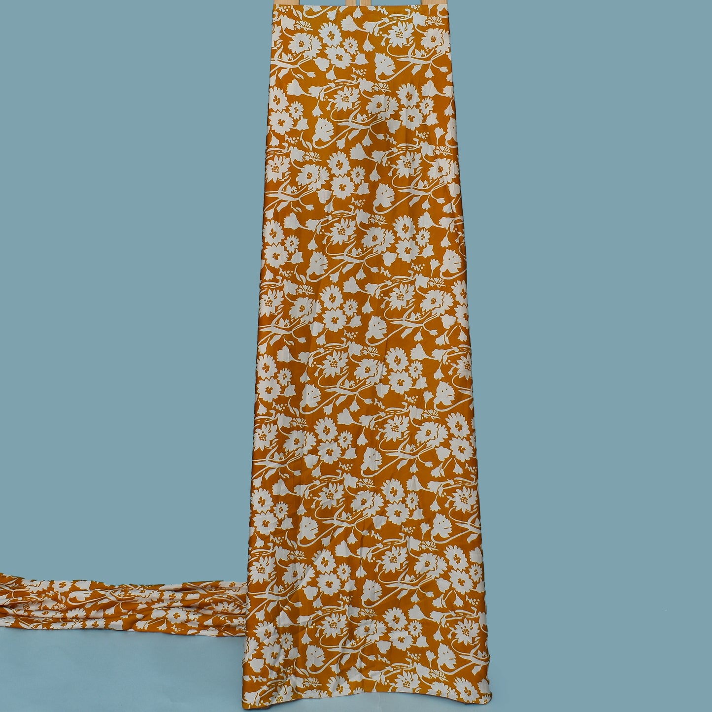 Yellow Color Modal Satin Print Fabric