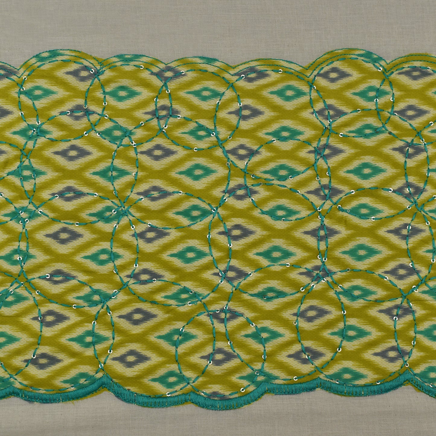 Off White Color Kora Cotton Plazo Fabric