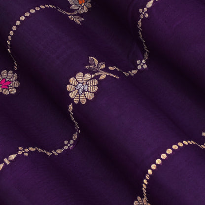 Purple Color Katan Meena Brocade Fabric