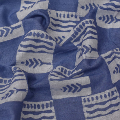 Blue Color Cotton Batik Print Fabric