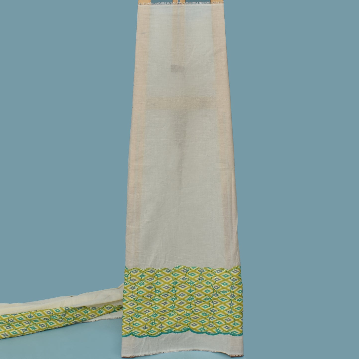 Off White Color Kora Cotton Plazo Fabric