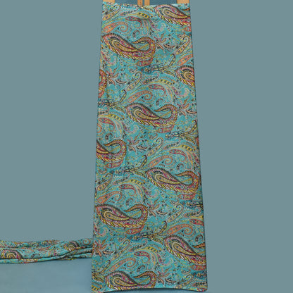 Multicolor Chinon Floral Print Fabric