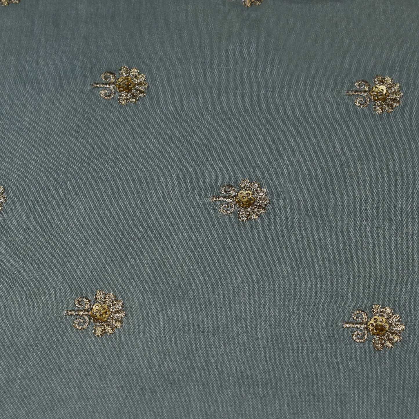 Sea Green Color Dyed Dola Embroidery Fabric