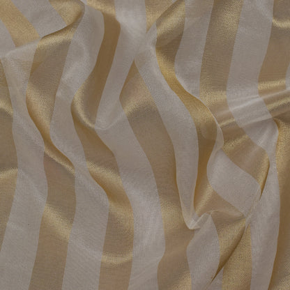 Dyeable Organza Zari Stripe Fabric