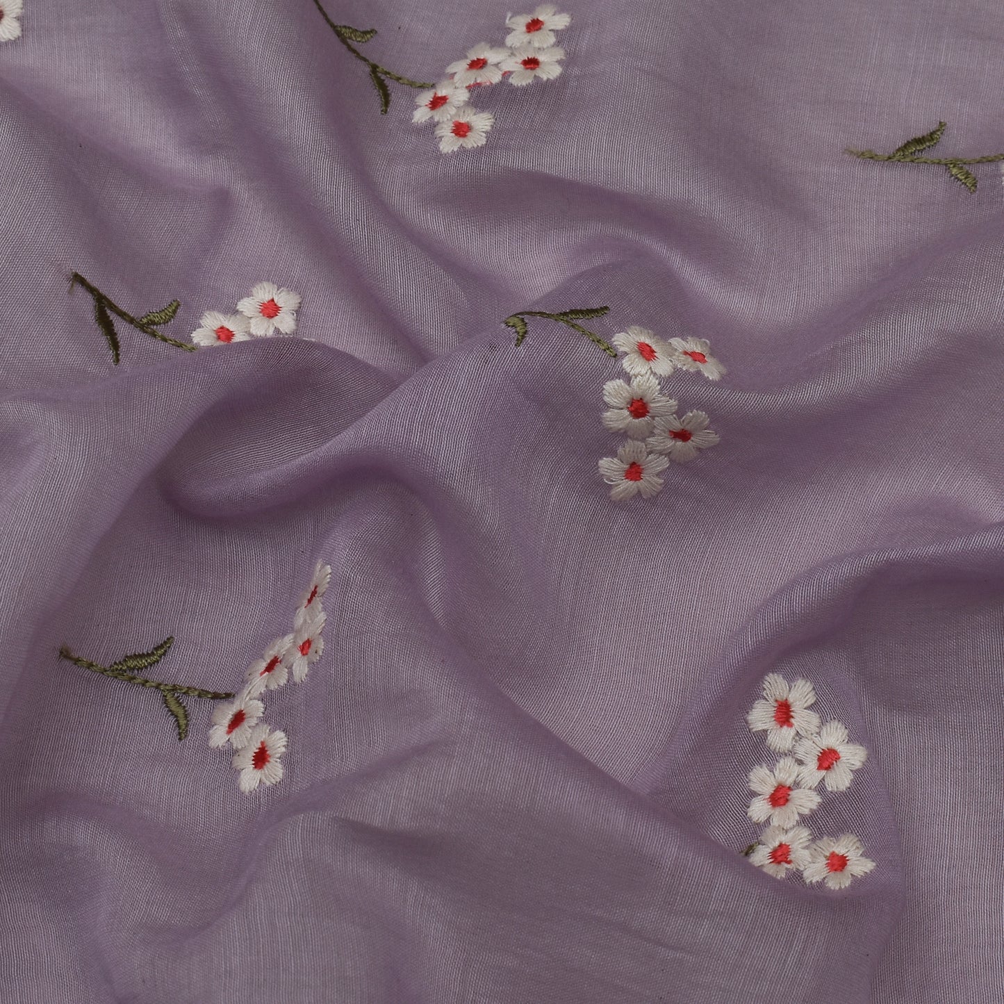 Lavender Color Chanderi Booti Fabric