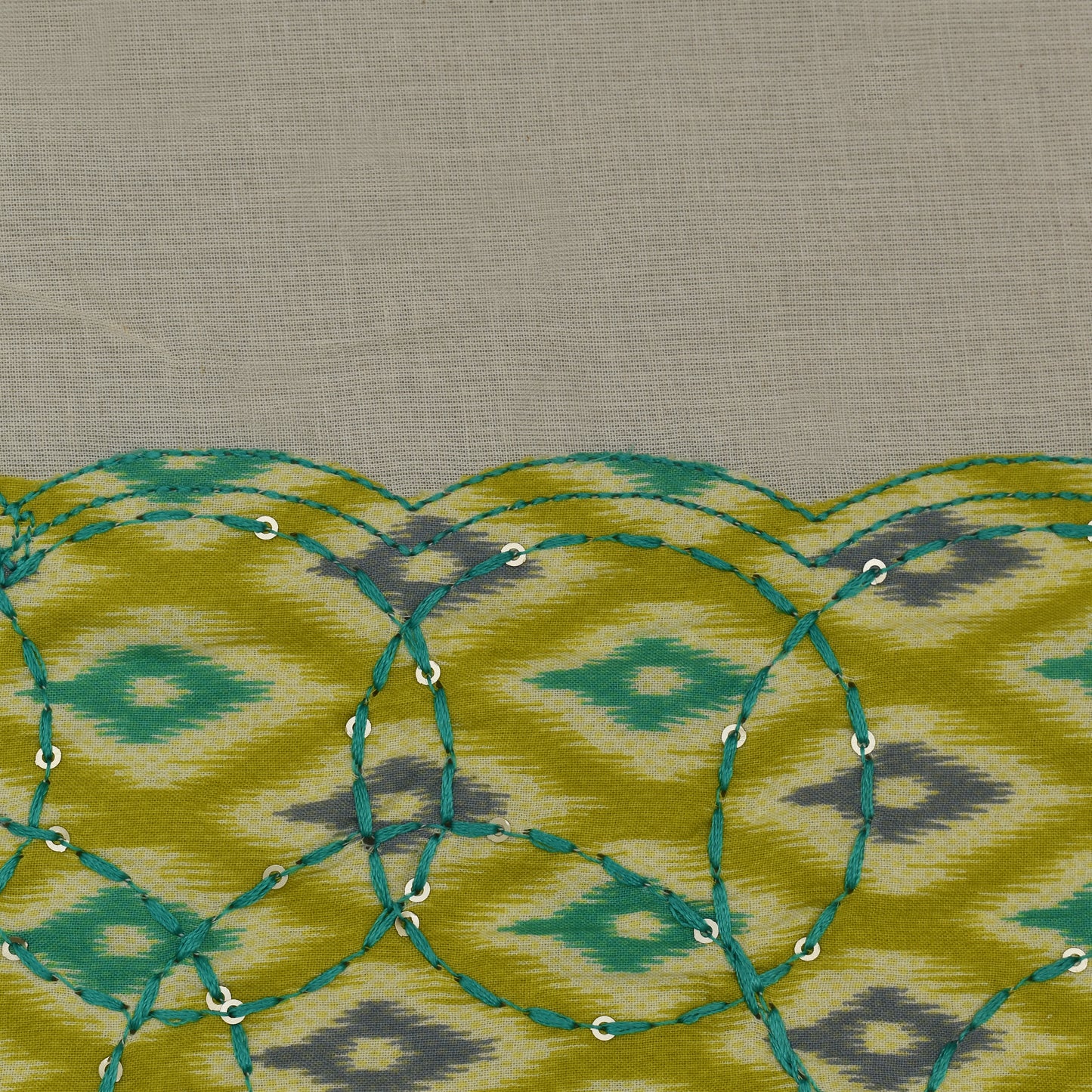 Off White Color Kora Cotton Plazo Fabric