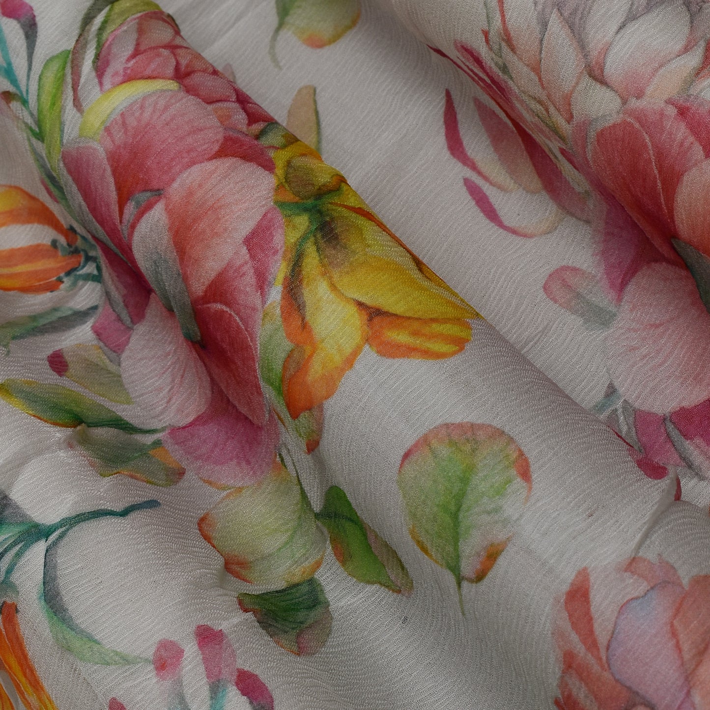 Multi Color Chiffon Hydra Print Fabric
