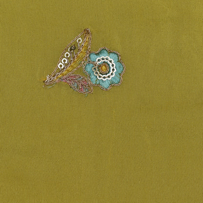 Mustard Color Tissue Booti Fabric