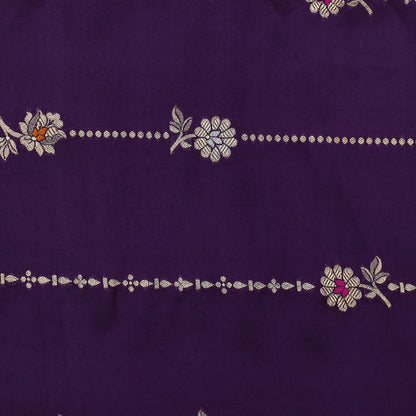 Purple Color Katan Meena Brocade Fabric